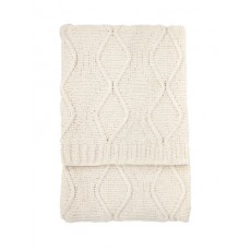 Cable Knit Throw Cream