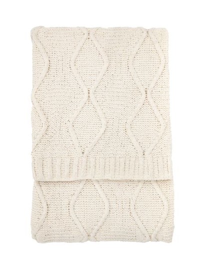 Cable Knit Throw Cream