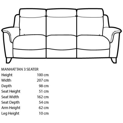 Parker Knoll Manhattan 3 Seater Sofa