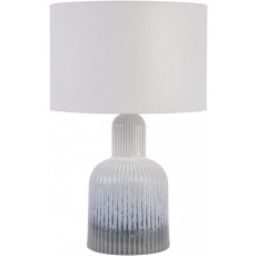 Grey Porcelain Ribbed Lamp Small