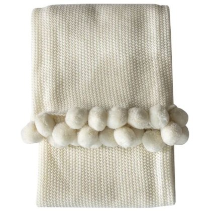 Pom Pom Throw Cream