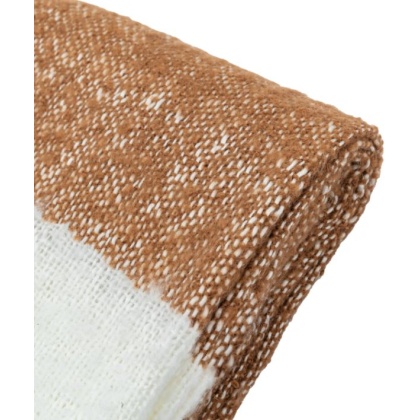Stripe Faux Mohair Throw Tan