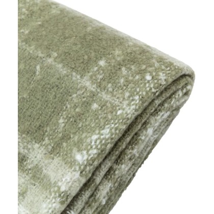 Check Faux Mohair Throw Olive