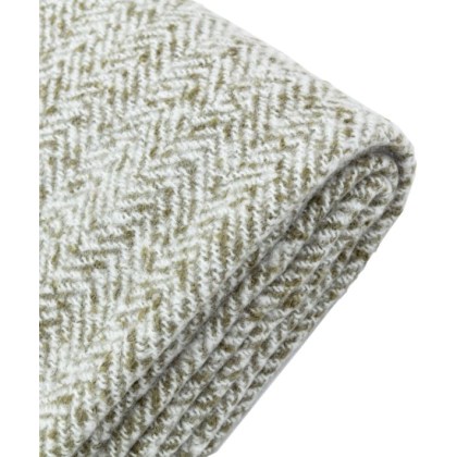 Herringbone Faux Mohair Throw Olive