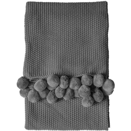 Pom Pom Throw Grey