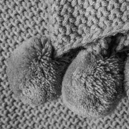 Pom Pom Throw Grey