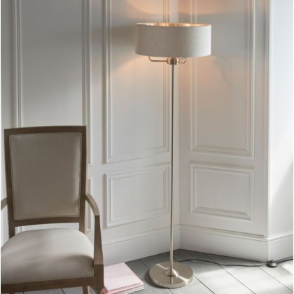 Highclere 3 Floor Lamp Chrome/Natural Highclere 3 Floor Lamp Chrome/Natural