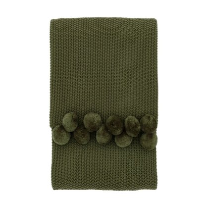 Pom Pom Throw Olive