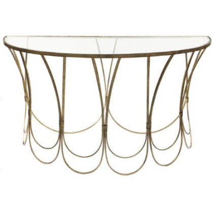 Deco Champagne Scallop Console Table