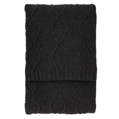 Chenille Cable Throw Grey