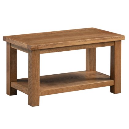 Dallow Rustic Small Coffee Table with Shelf