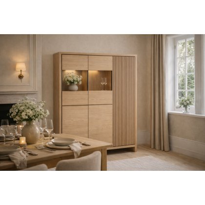 MaxFurn Levanzo Glazed Cabinet (2 Glazed Door / 3 Doors) MaxFurn Levanzo Glazed Cabinet (2 Glazed Door / 3 Doors)