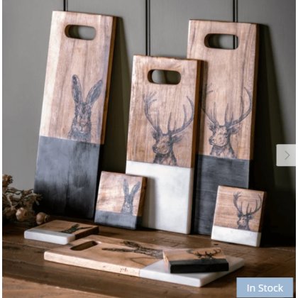 Hare Coaster Black Marble Set of 4