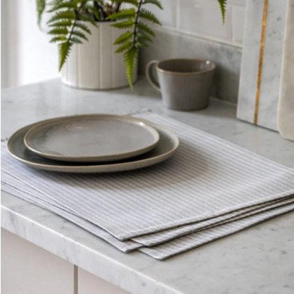 Woven Striped Placemat - Grey (Pack of 4)