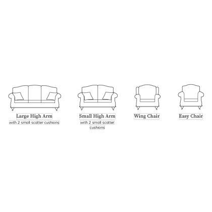 Wentworth 3 Seater High Arm Sofa