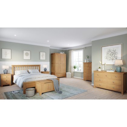 Dallow Oak Triple Wardrobe with 3 Drawers