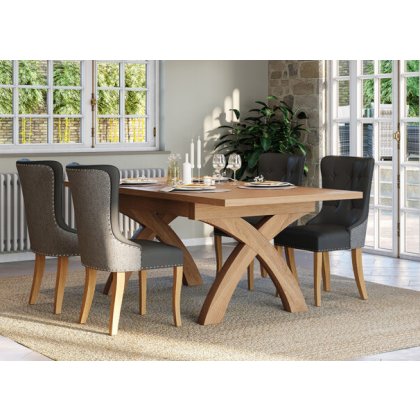 Dallow Oak Cross Legged Extending Dining Table