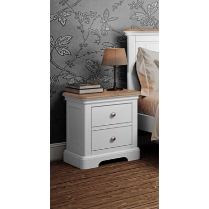 Lingwood Painted White 2 Drawer Bedside
