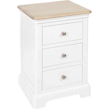 Lingwood Painted White 3 Drawer Bedside