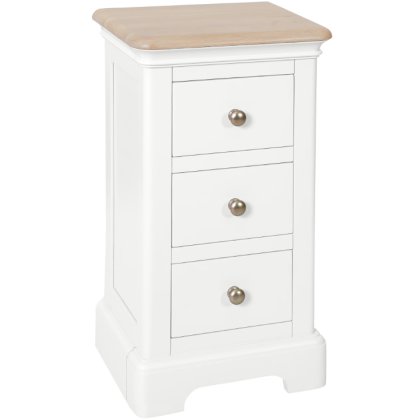 Lingwood Painted White Compact 3 Drawer Bedside