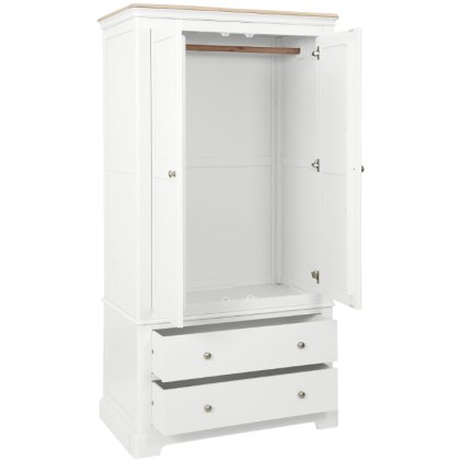 Lingwood Painted White Double Wardrobe with 2 Drawers