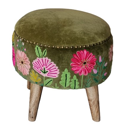 Boho Moss Footstool