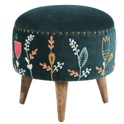 Dazzle Teal Footstool
