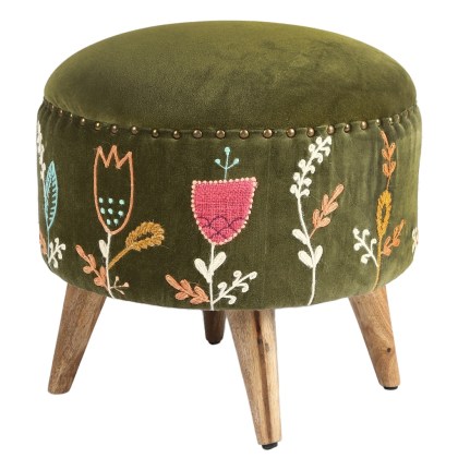 Dazzle Moss Footstool