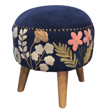 Winnie Navy Footstool