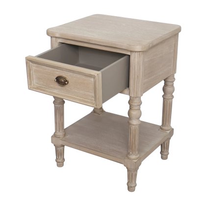 Willow Side Table with Shelf – Timber Wash