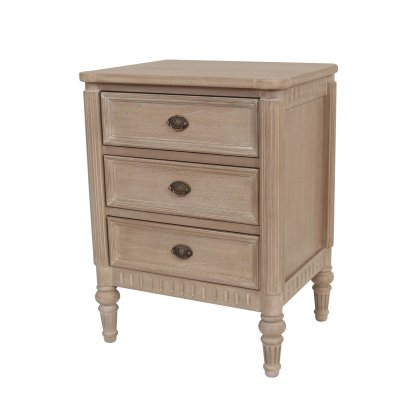 Willow 3 Drawer Bedside – Timber Wash