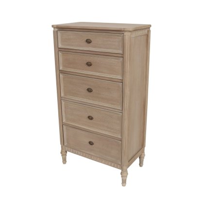 Willow 5 Drawer Tall Boy – Timber Wash