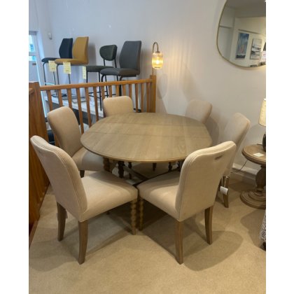 Artisan Round Extending Dining Table & 6 Chairs (Was: £2,879 / Now: £1,499)