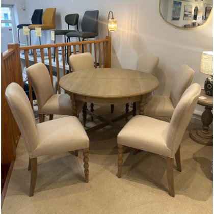 Artisan Round Extending Dining Table & 6 Chairs (Was: £2,879 / Now: £1,499)
