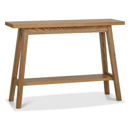 Brixton Rustic Oak Console Table With Shelf Brixton Rustic Oak Console Table With Shelf