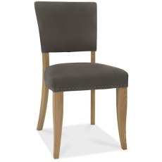 Portland Rustic Oak Dark Grey Upholstered Chair