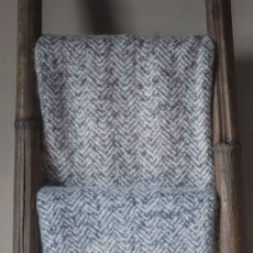 Herringbone Faux Mohair Throw Grey