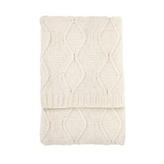 Cable Knit Throw Cream