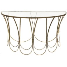 Deco Champagne Scallop Console Table