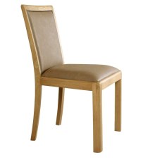 Stockholm Low Back Dining Chair in Taupe Faux Leather