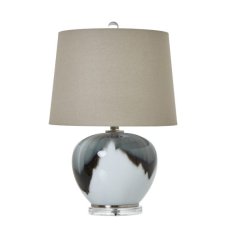 Grey Glass Table Lamp