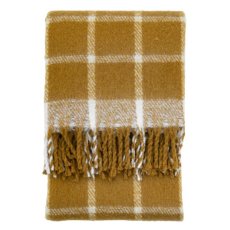 Poly Mohair Check Throw Mustard
