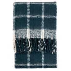 Poly Mohair Check Throw Blue