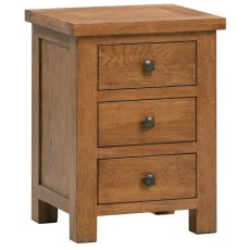 Dallow Rustic 3 Drawer Bedside Table