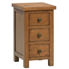 Dallow Rustic Compact 3 Drawer Bedside Table