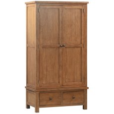 Dallow Rustic Double Wardrobe with 2 Drawers Dallow Rustic Double Wardrobe with 2 Drawers