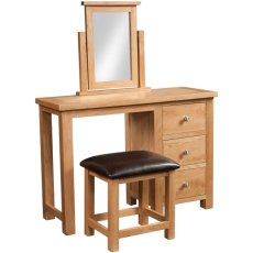 Dallow Oak Single Pedestal Dressing Table and Stool Set Dallow Oak Single Pedestal Dressing Table and Stool Set