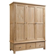 Dallow Oak Triple Wardrobe with 3 Drawers Dallow Oak Triple Wardrobe with 3 Drawers