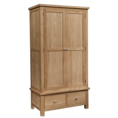 Dallow Oak Double Wardrobe with 2 Drawers