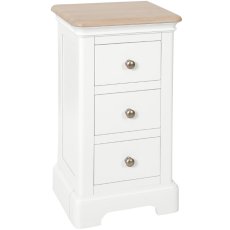 Lingwood Painted White Compact 3 Drawer Bedside